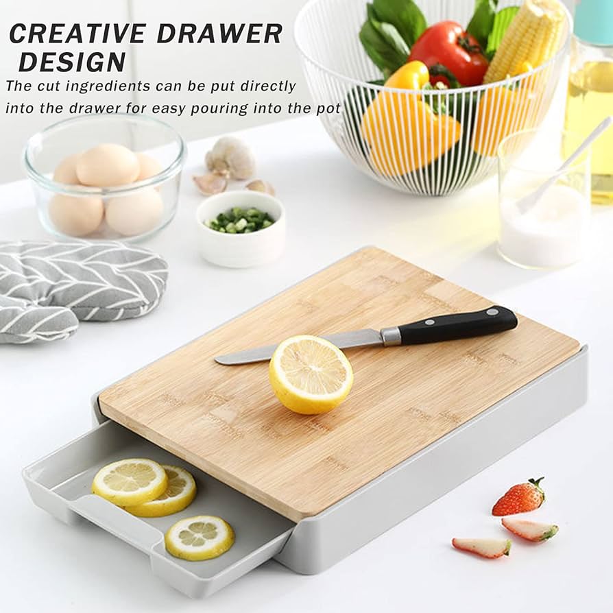 Bamboo Chopping Board with Container